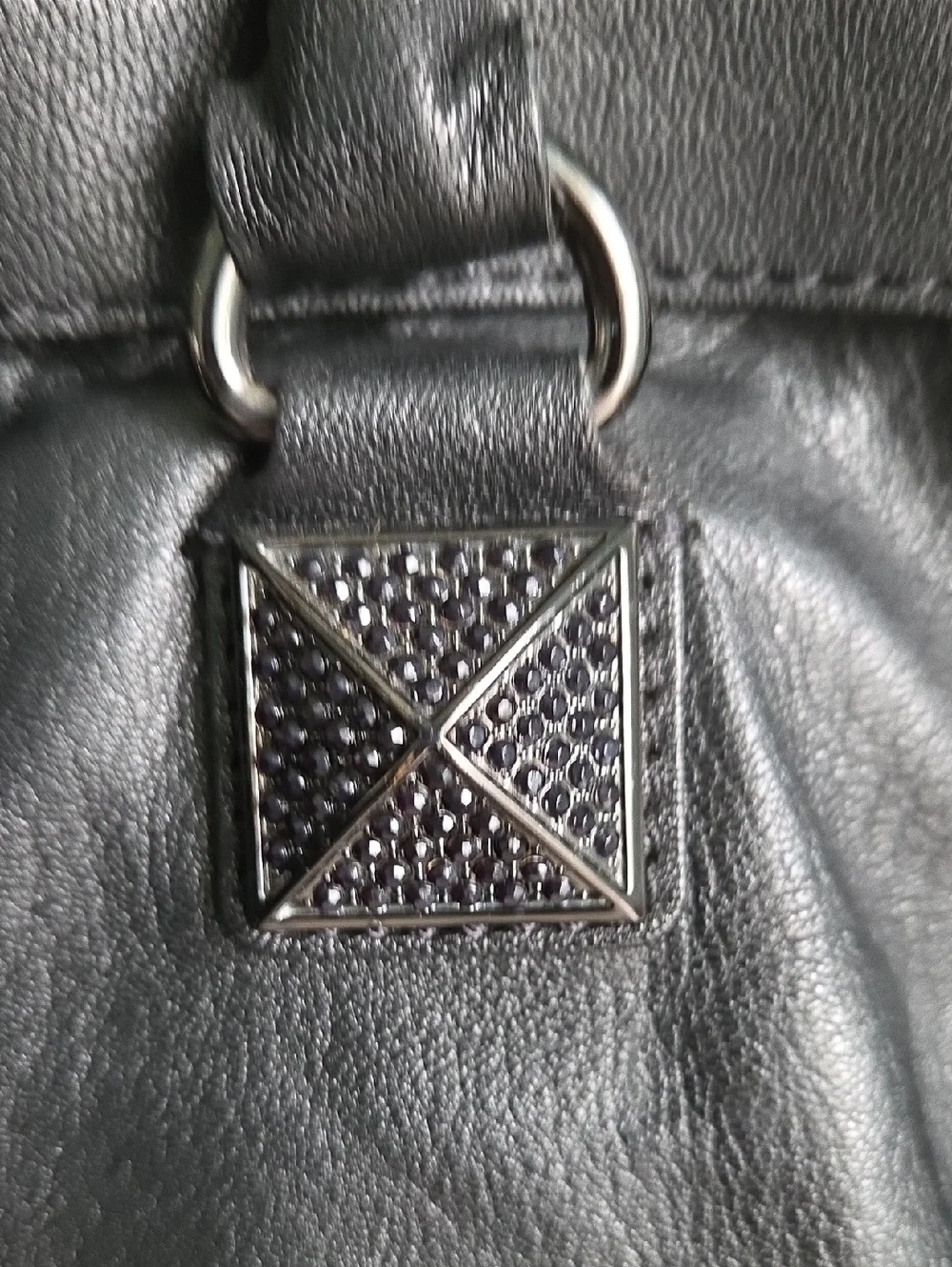 Michael Kors Hamilton Satchel Handbag Black Silver Hardware Indie Sleaze Y2K